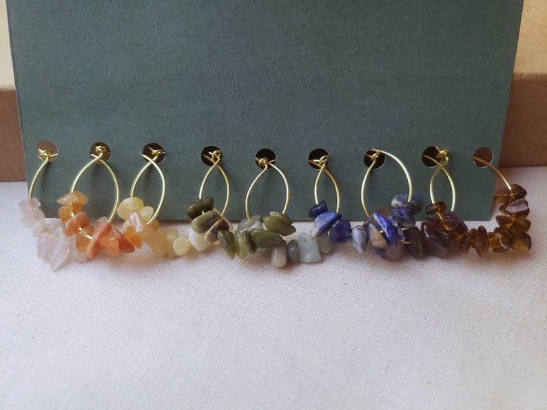 Gemstone Wine Glass Charms, Set of Eight, Crystal Charms, Gemstone Gifts, Host Gift, Holiday Gift image 8