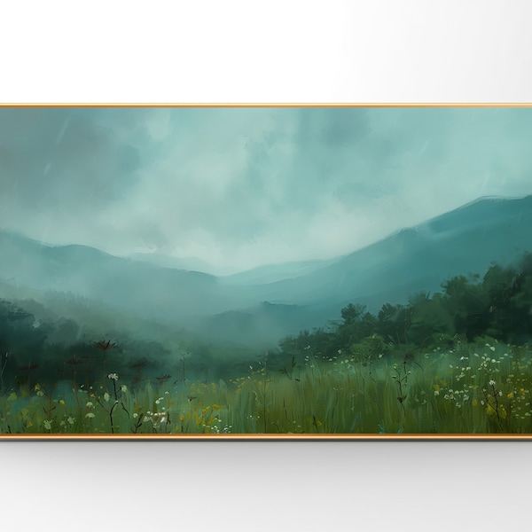 Great Smokey Mountains Frame TV Art | Moody mountain landscape artwork | Instant 16:9 Digital Download