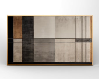 Frame TV Art: Modern Geometric Abstract Oil Painting (Digital Download)