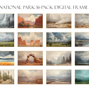 Frame TV art mega pack | 16 National Park landscape art Yellowstone, Yosemite, Arches, Grand Canyon | SIXTEEN Instant 16:9 Digital Downloads