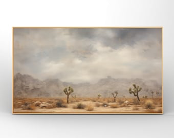 Joshua Tree Frame TV Art | National Park Desert Landscape Oil Painting | Scenic Samsung Frame TV | Digital Download