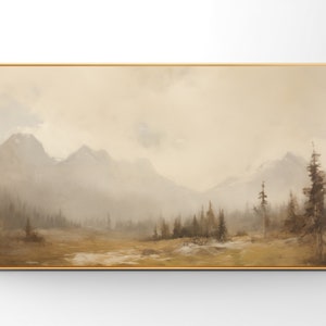 Bilderrahmen TV Art | Grand Teton Nationalpark Landschaft Malerei Winter Kunst | Sofortiger hochauflösender digitaler Download | Saisonale Dekoration