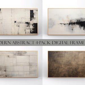Pode incluir: Conjunto de quatro impressões de arte digital que apresentam designs abstratos em preto, branco e cinza. As impressões são emolduradas em ouro e têm uma estética moderna.