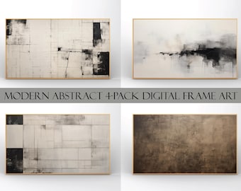Frame TV Art | Modern gray tone abstract painting | Restoration geometric high-end moody for frame TV | 4-PACK of 16:9 Digital Downloads