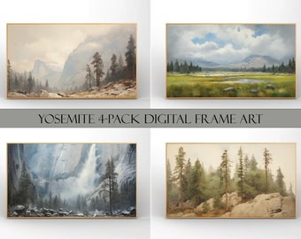 Yosemite Landscape Paintings for Frame TV: 4K Digital Art (Four Instant Downloads)