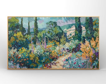 Van Gogh Garden Frame TV Art | Impressionist Floral Landscape Oil Painting | Vintage Samsung Frame TV | Digital Download