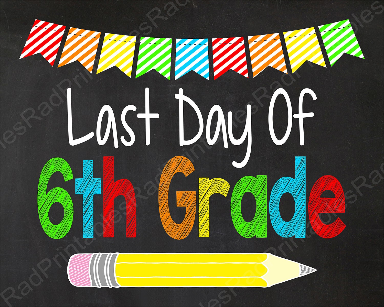First Day of 6th Grade Sign Instant Download Digital | Etsy