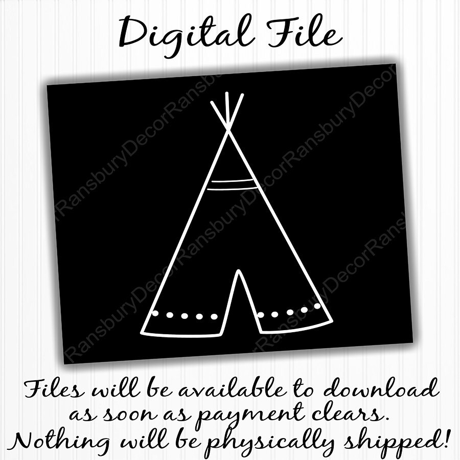 Instant Download File Teepee Poster Printable Nursery | Etsy