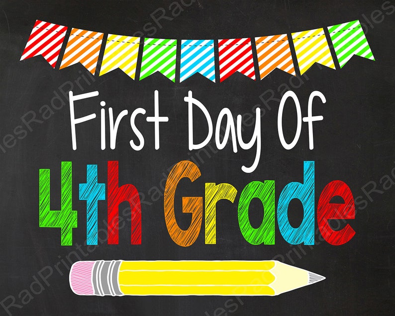 first-day-of-4th-grade-sign-instant-download-digital-etsy