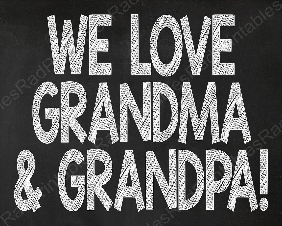 We Love Grandma and Grandpa Sign Instant Download Printable Etsy