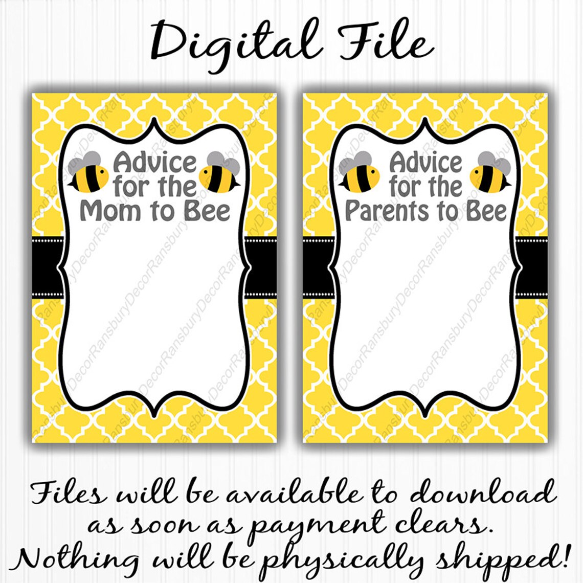 Mom to Bee Advice Card Parents to Bee Bee Theme Baby - Etsy