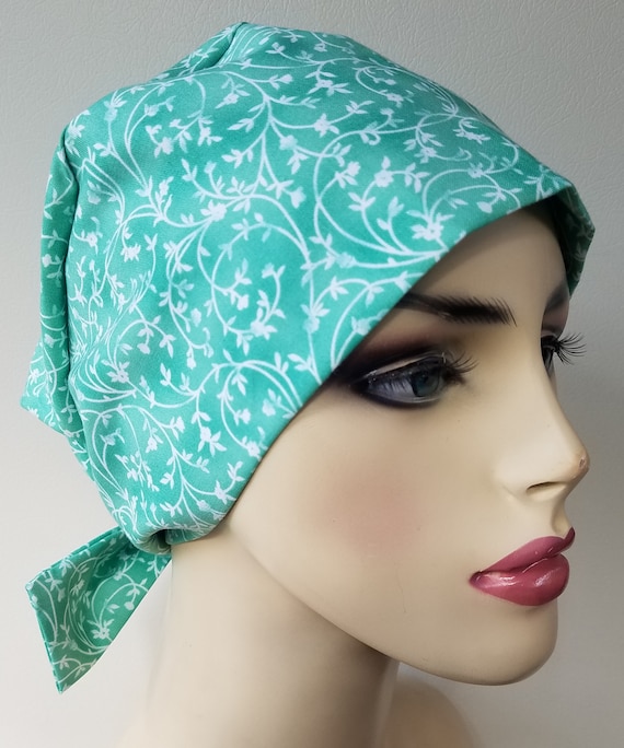 Pixie scrub cap, floral scrub hat for women, pixie scrub hat, scrub cap, scrub hat, chemo cap