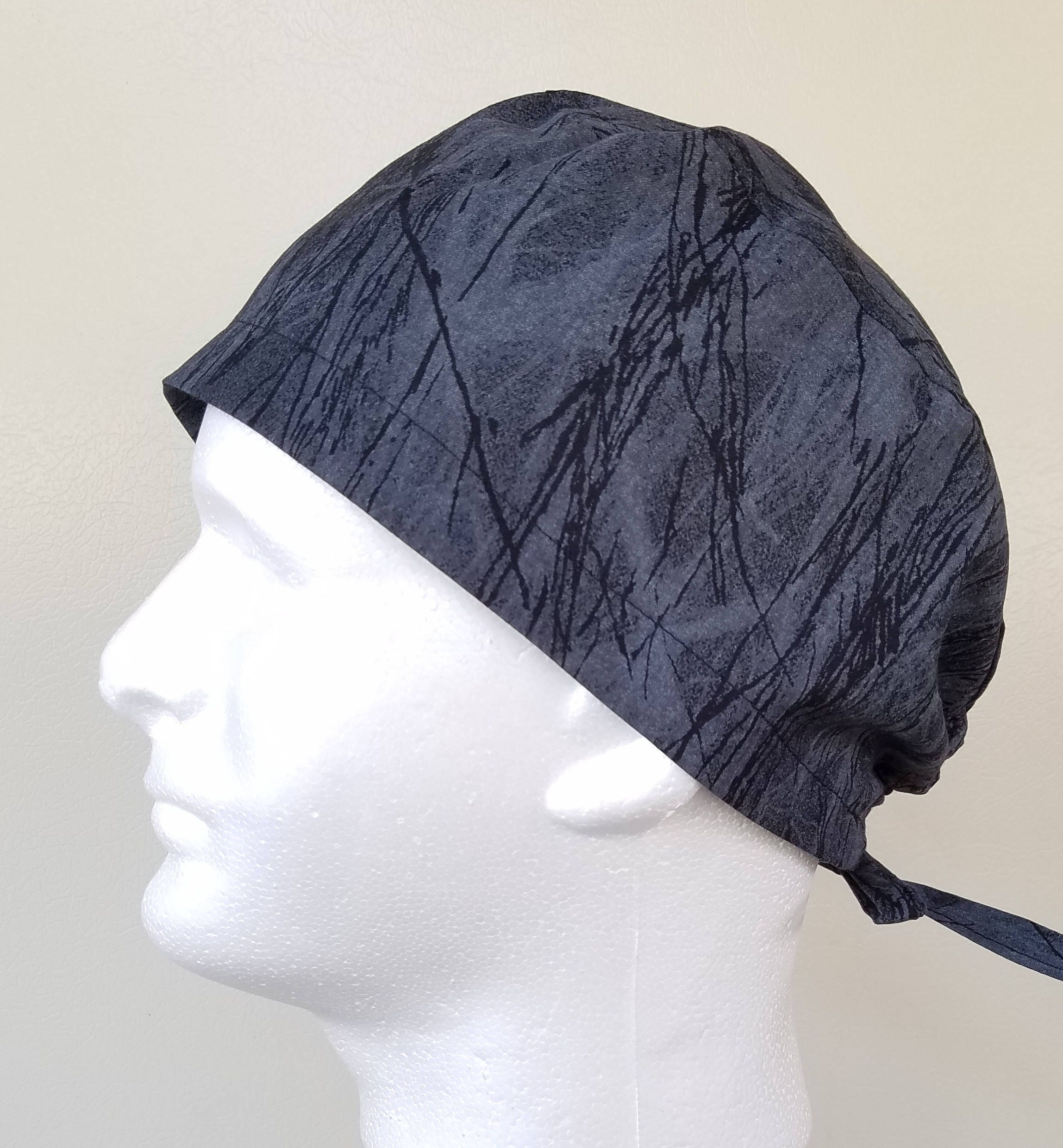Mens surgical tie back scrub hat, scrub cap, scull cap, Dr. Scrub hat