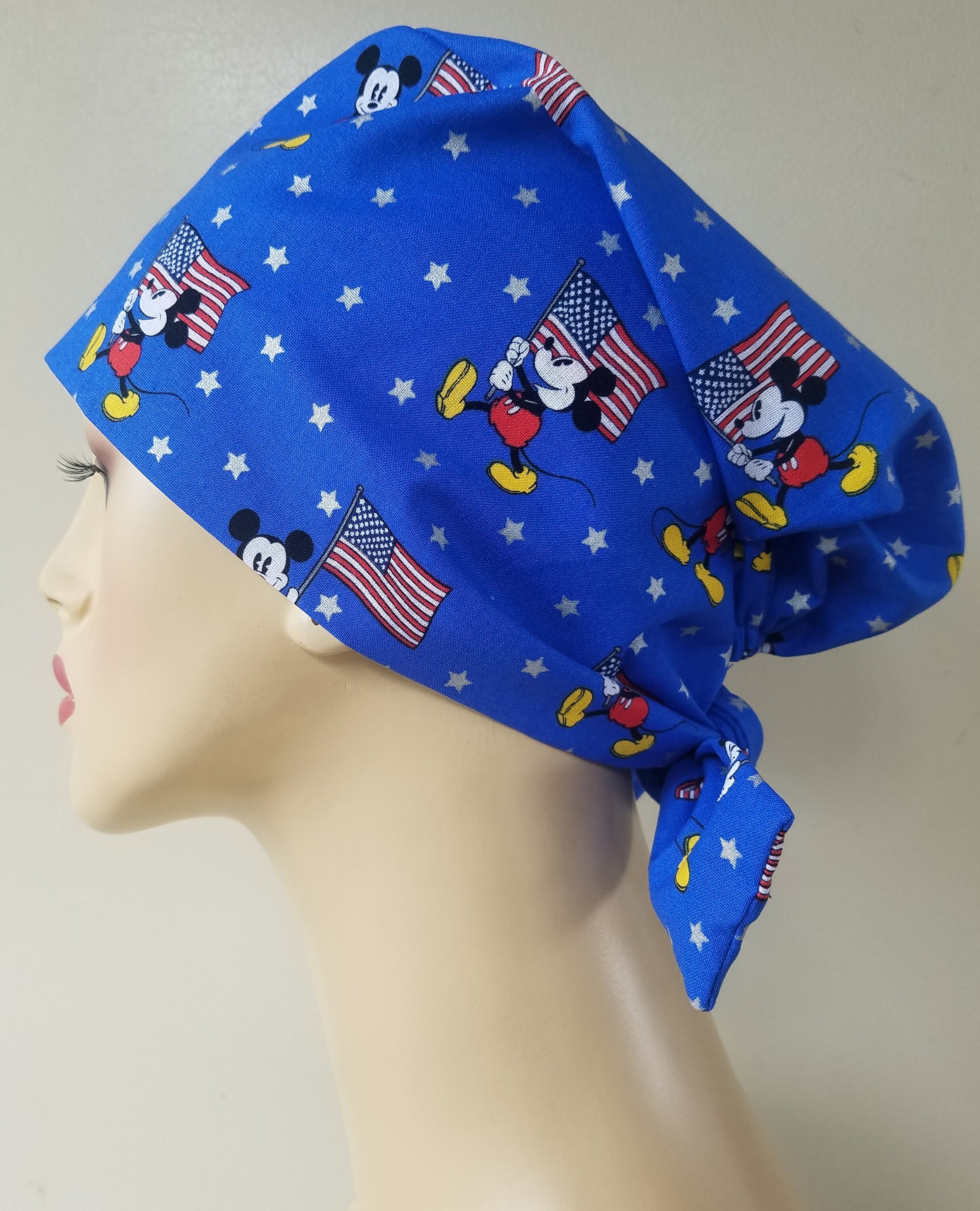 Mickey Mouse scrub cap, scrub hat for women, pixie scrub cap, scrub cap, 4th of July scrub hat