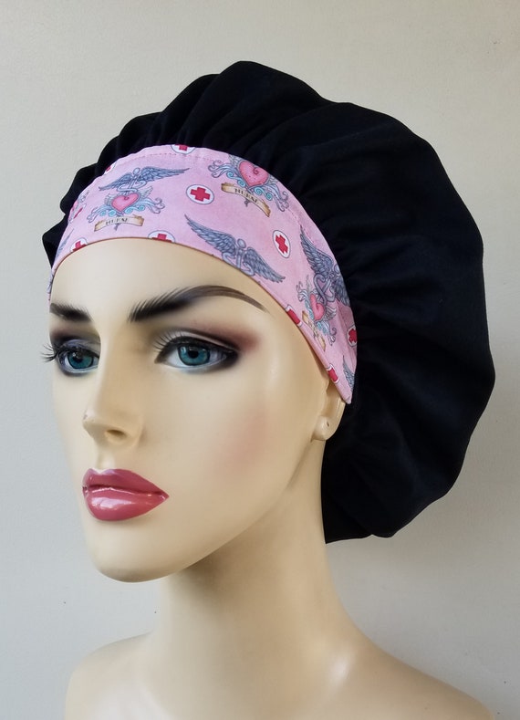 Nurse Scrub cap, bouffant scrub cap, scrub cap for women, scrub hat, classic bouffant scrub cap