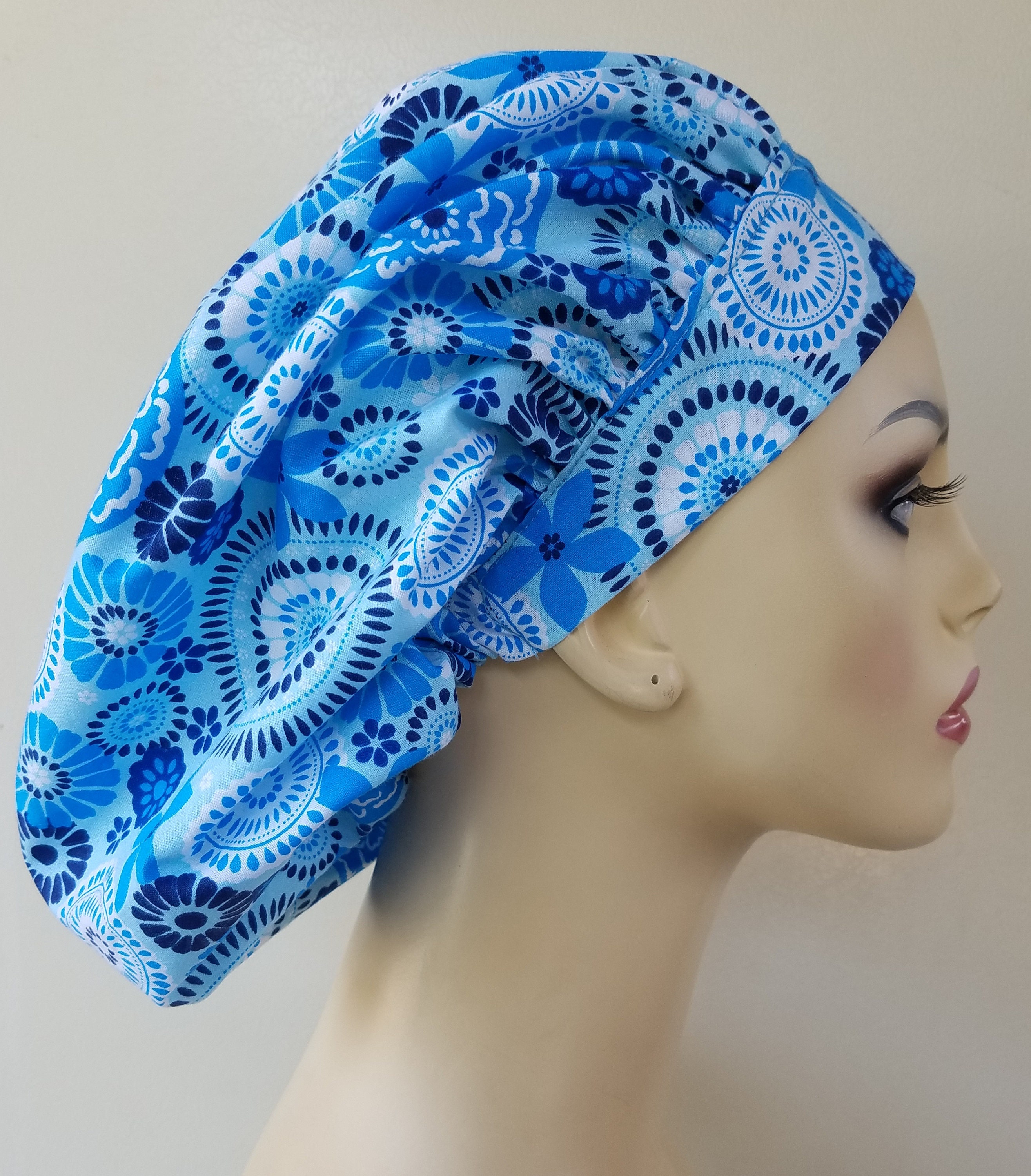 Polynesian scrub cap, Bouffant surgical scrub hat, scrub cap, scrub hat ...