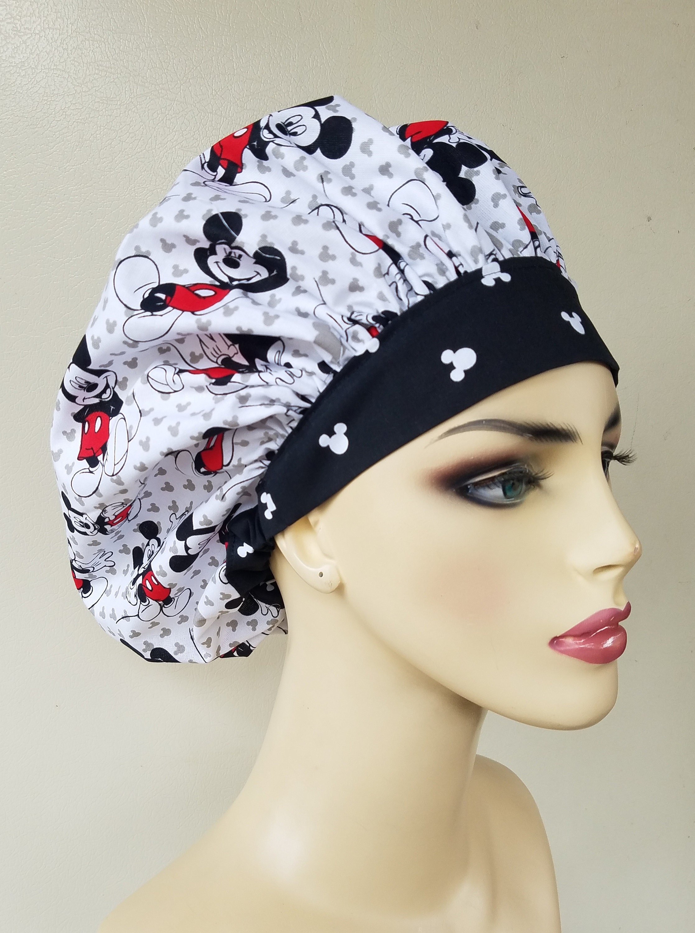 Mickey Mouse scrub cap, large Surgical cap, bigger bouffant surgical scrub hat, scrub cap for