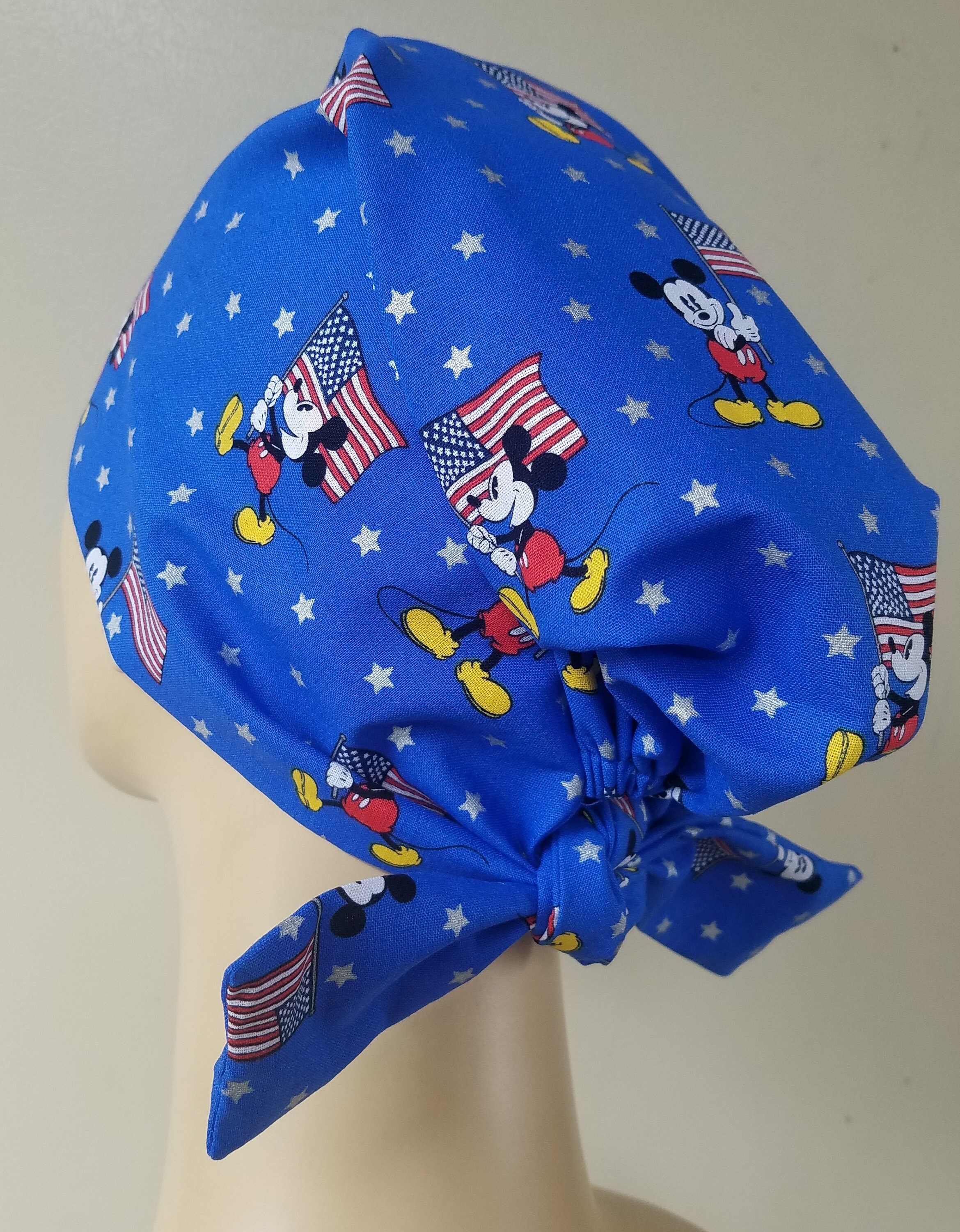 Mickey Mouse scrub cap, scrub hat for women, pixie scrub cap, scrub cap, 4th of July scrub hat