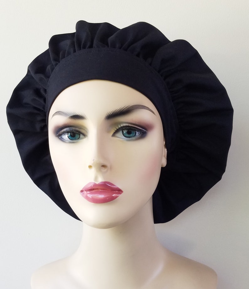 Black Scrub Cap Bouffant Surgical Scrub Hat Scrub Caps for Etsy