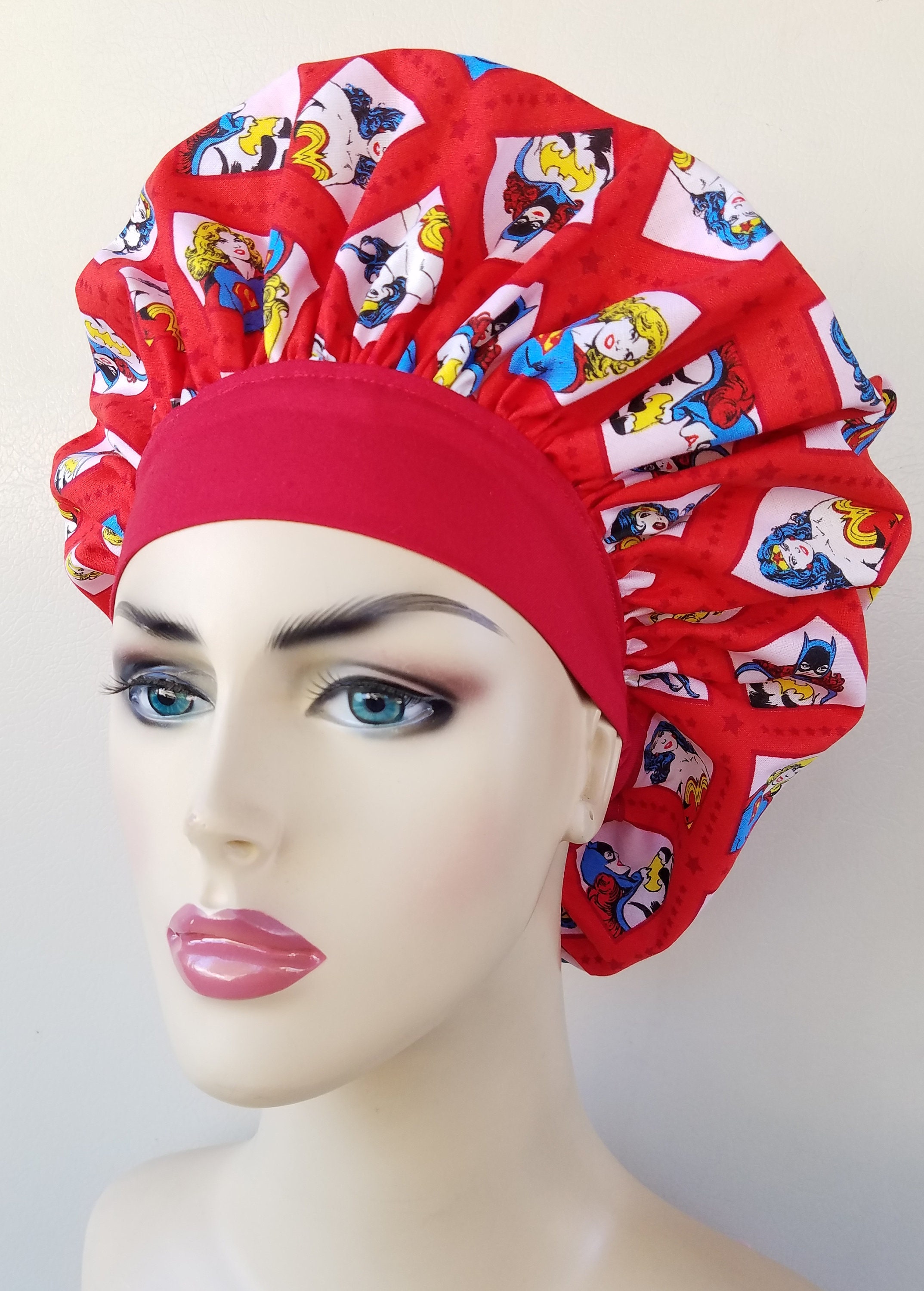 Super hero scrub cap, surgical scrub hat