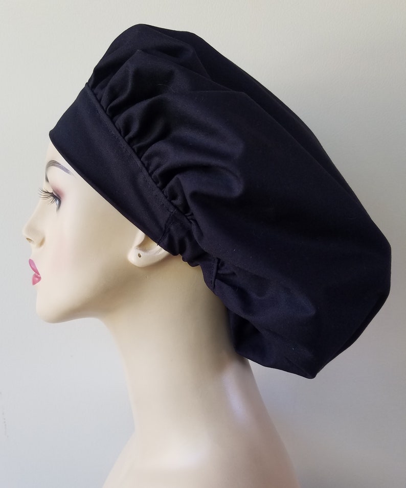 Black Scrub Cap Bouffant Surgical Scrub Hat Scrub Caps for Etsy