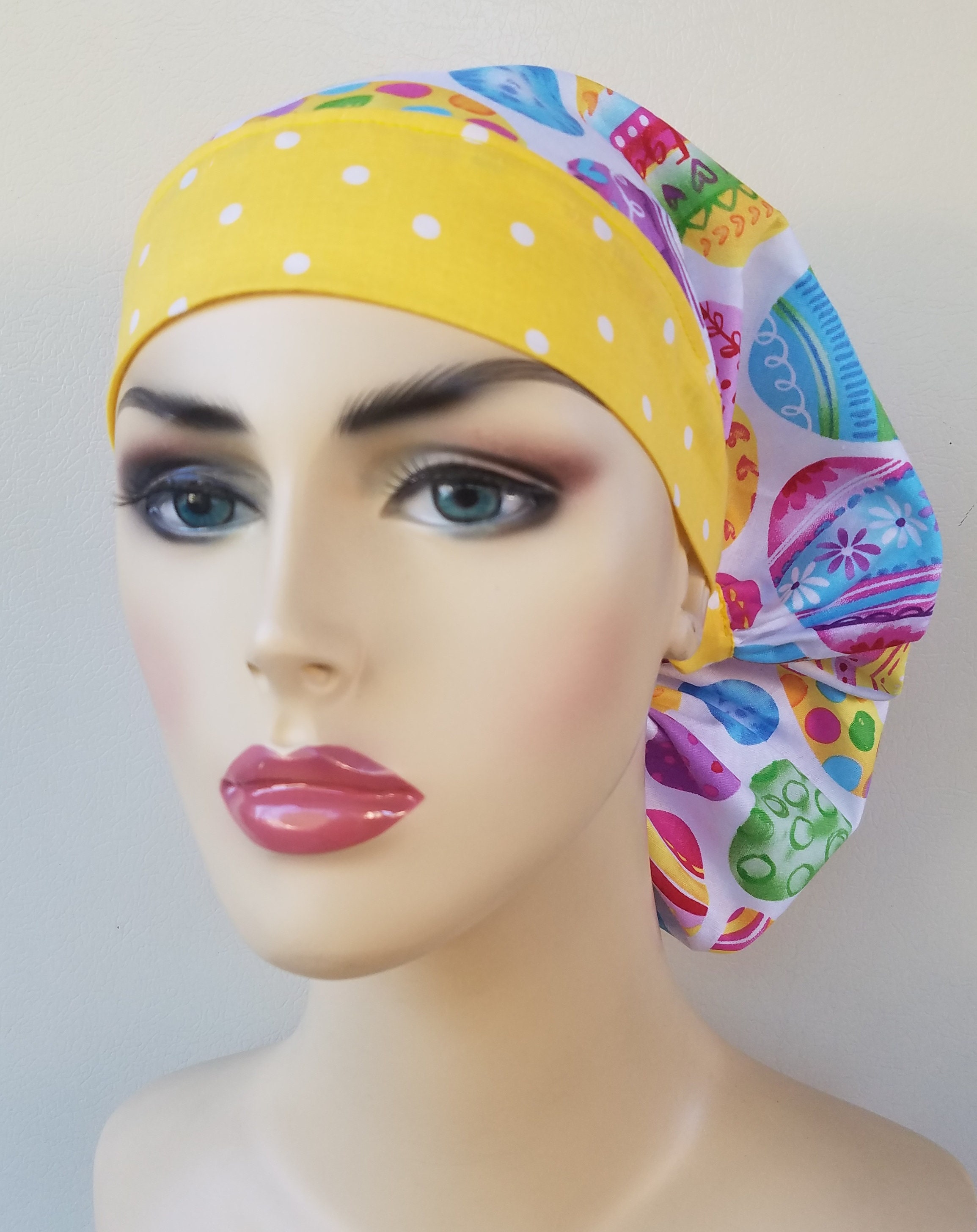 Scrub cap, Easter surgical scrub hat, euro scrub cap for women, scrub