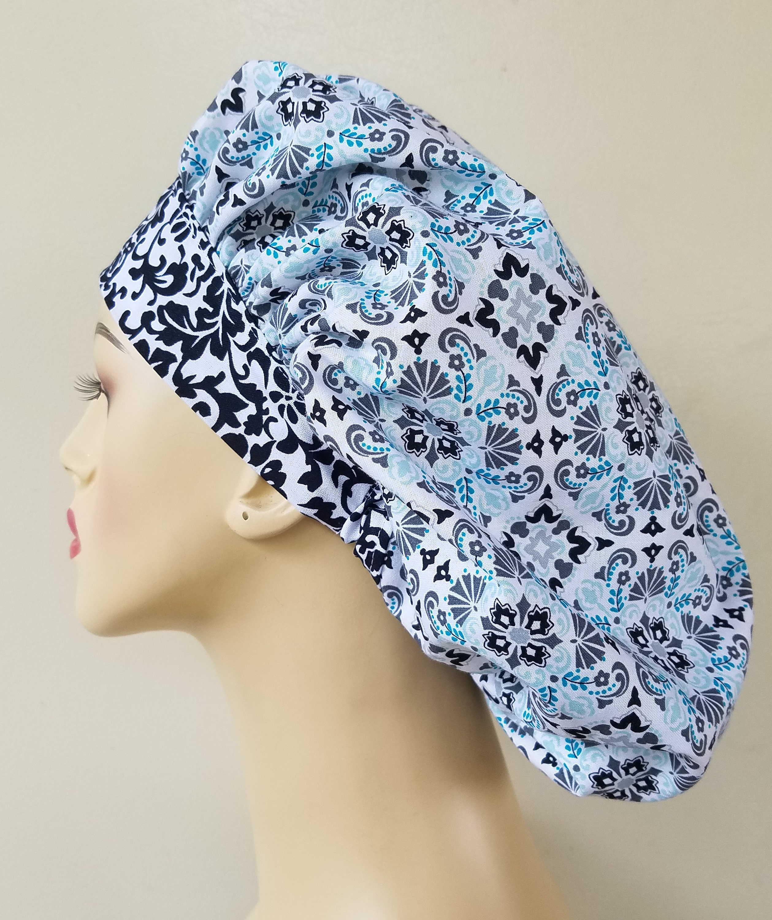 Bouffant surgical scrub hat, scrub cap, scrub hat, surgical cap, blue ...