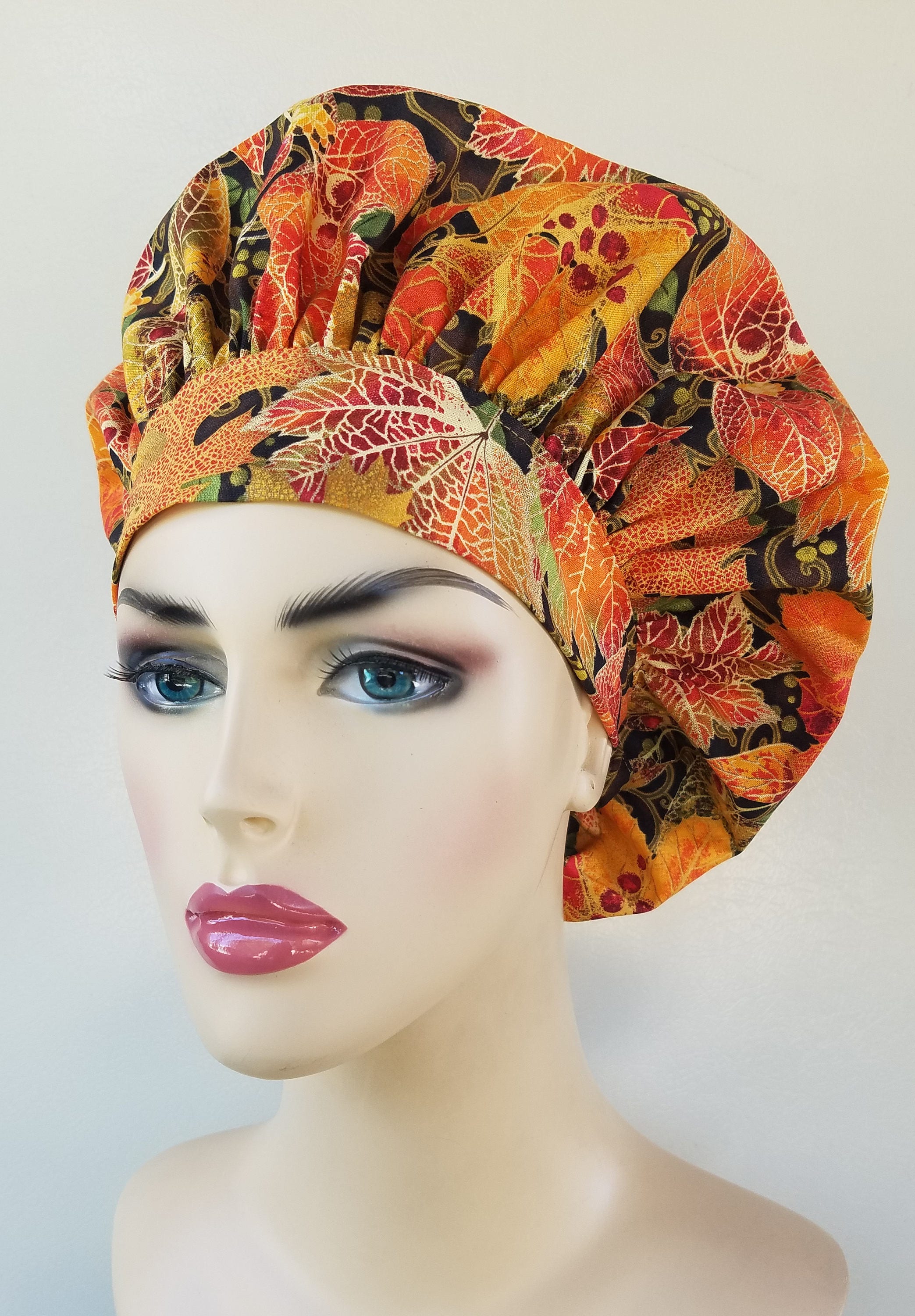 Bouffant surgical scrub hat, scrub cap for women, bouffant scrub hat, fall scrub hat