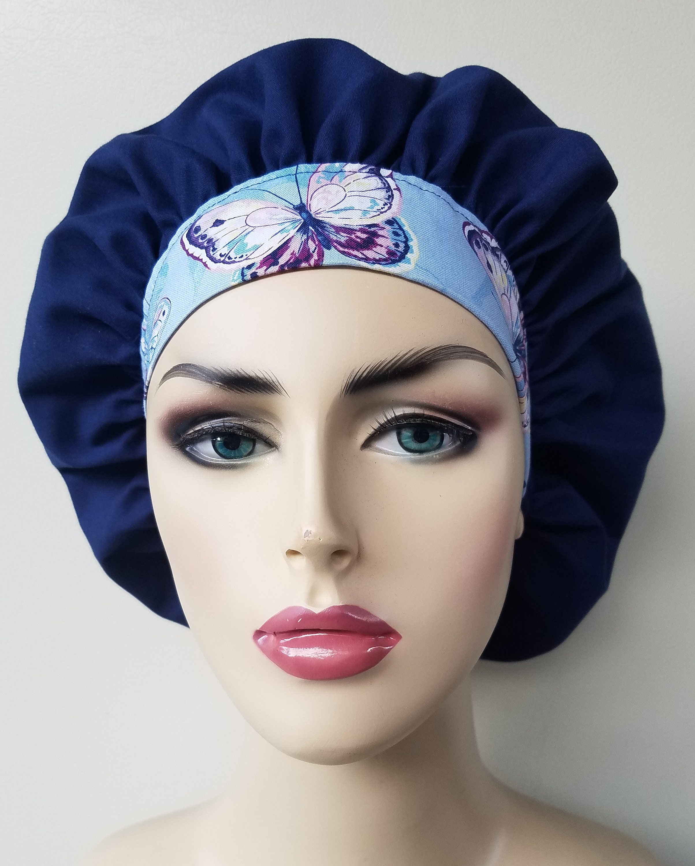 Scrub cap, butterfly Bouffant surgical scrub hat, scrub cap for women