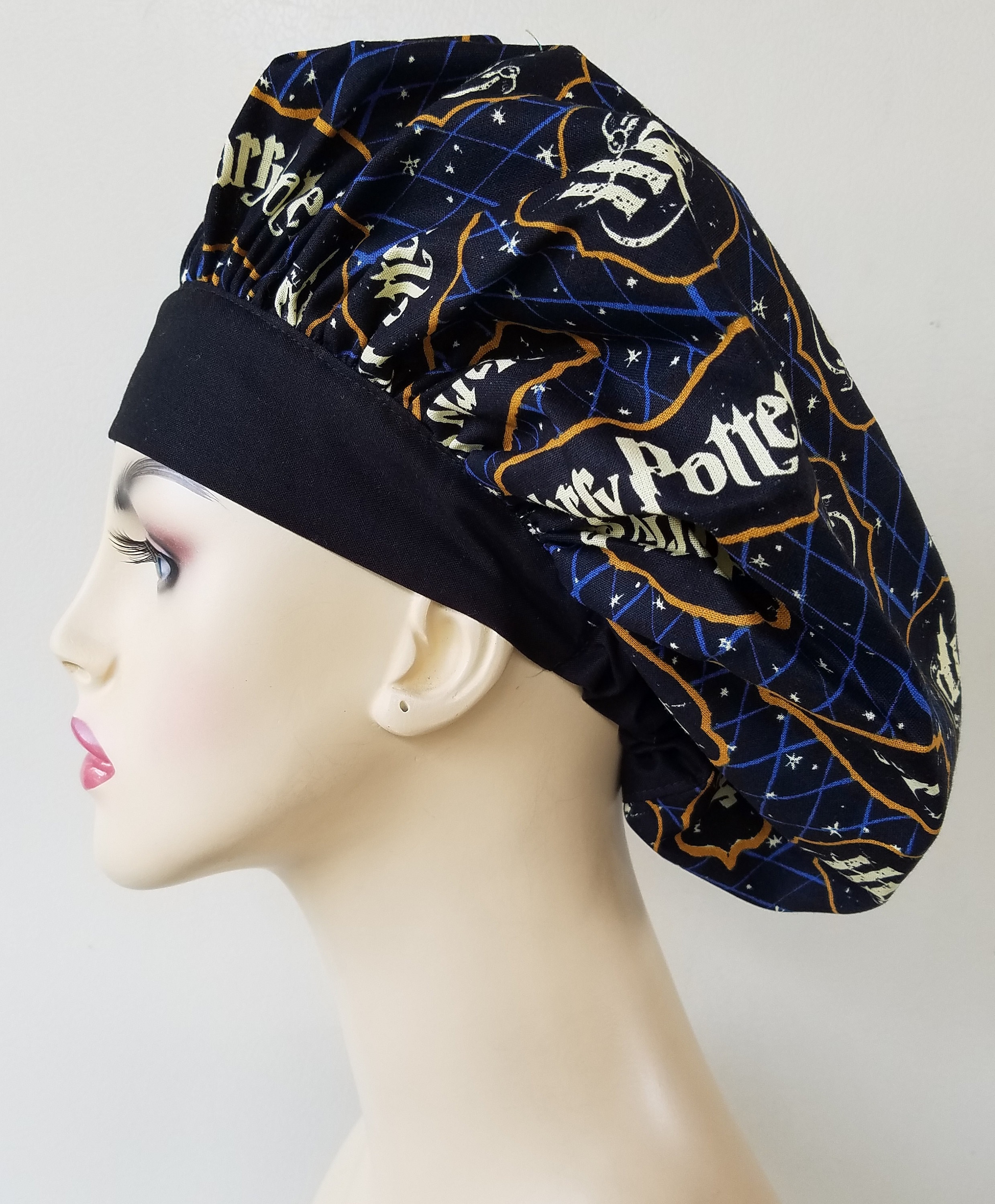 Scrub cap, Harry Potter bouffant surgical scrub hat, scrub hats for