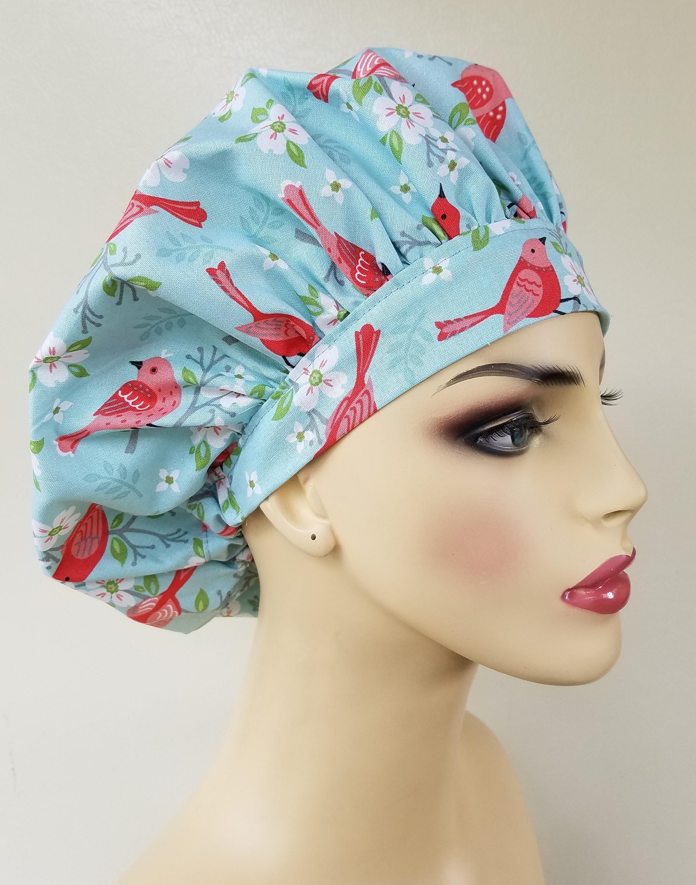 Bouffant surgical scrub hat, scrub cap for women, bouffant scrub hat