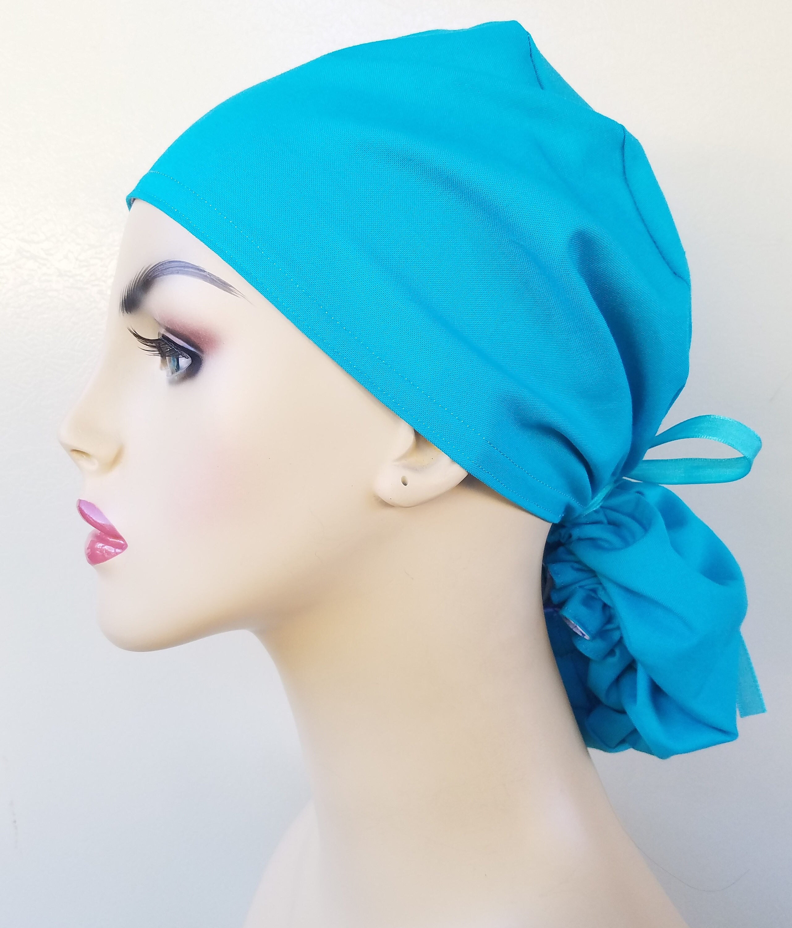 Ponytail scrub hat, ponytail surgical scrub hat, scrub cap, surgical