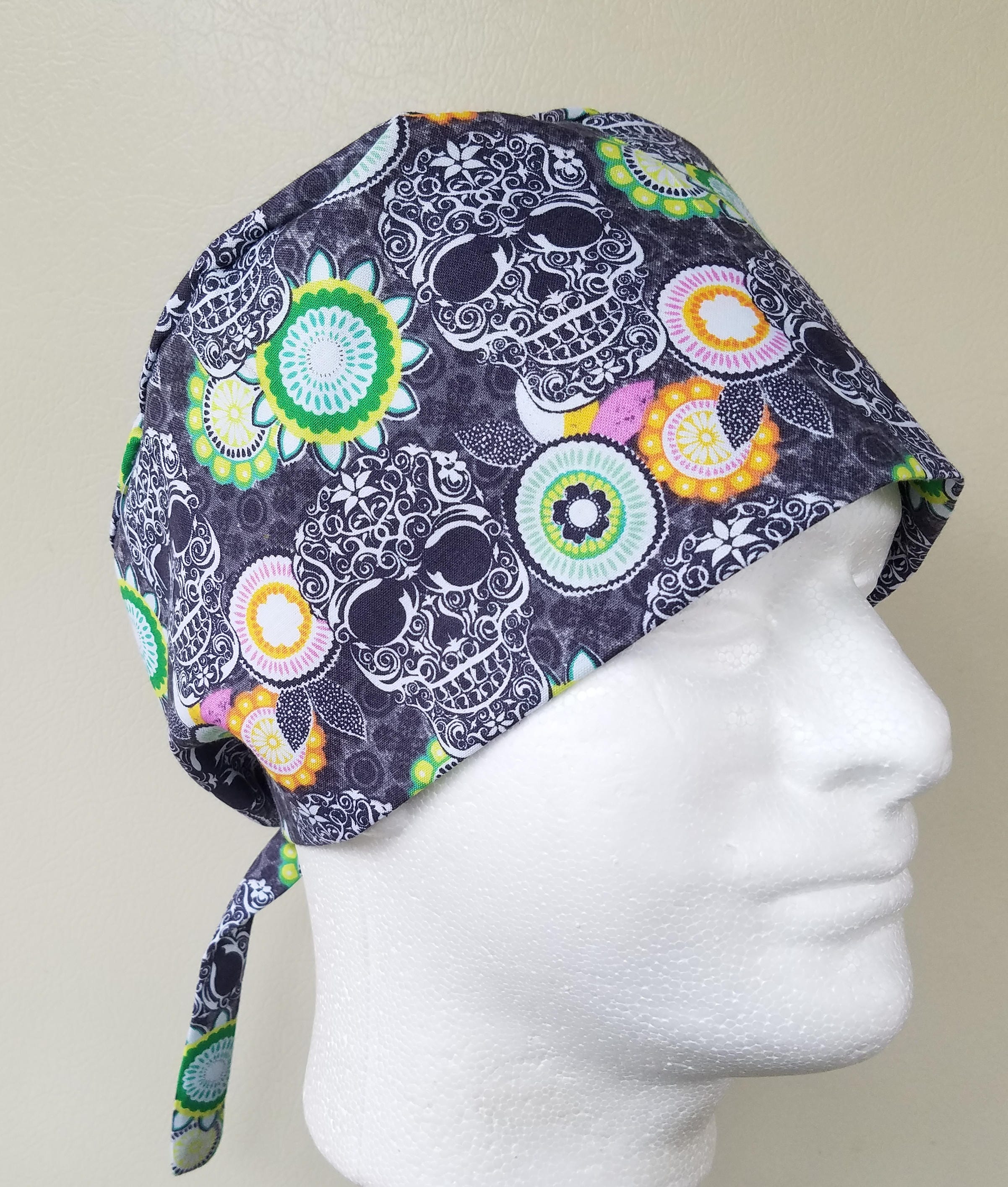 Mens surgical tie back scrub hat, scrub cap, scull cap, Dr. Scrub hat, men surgical hat, sugar