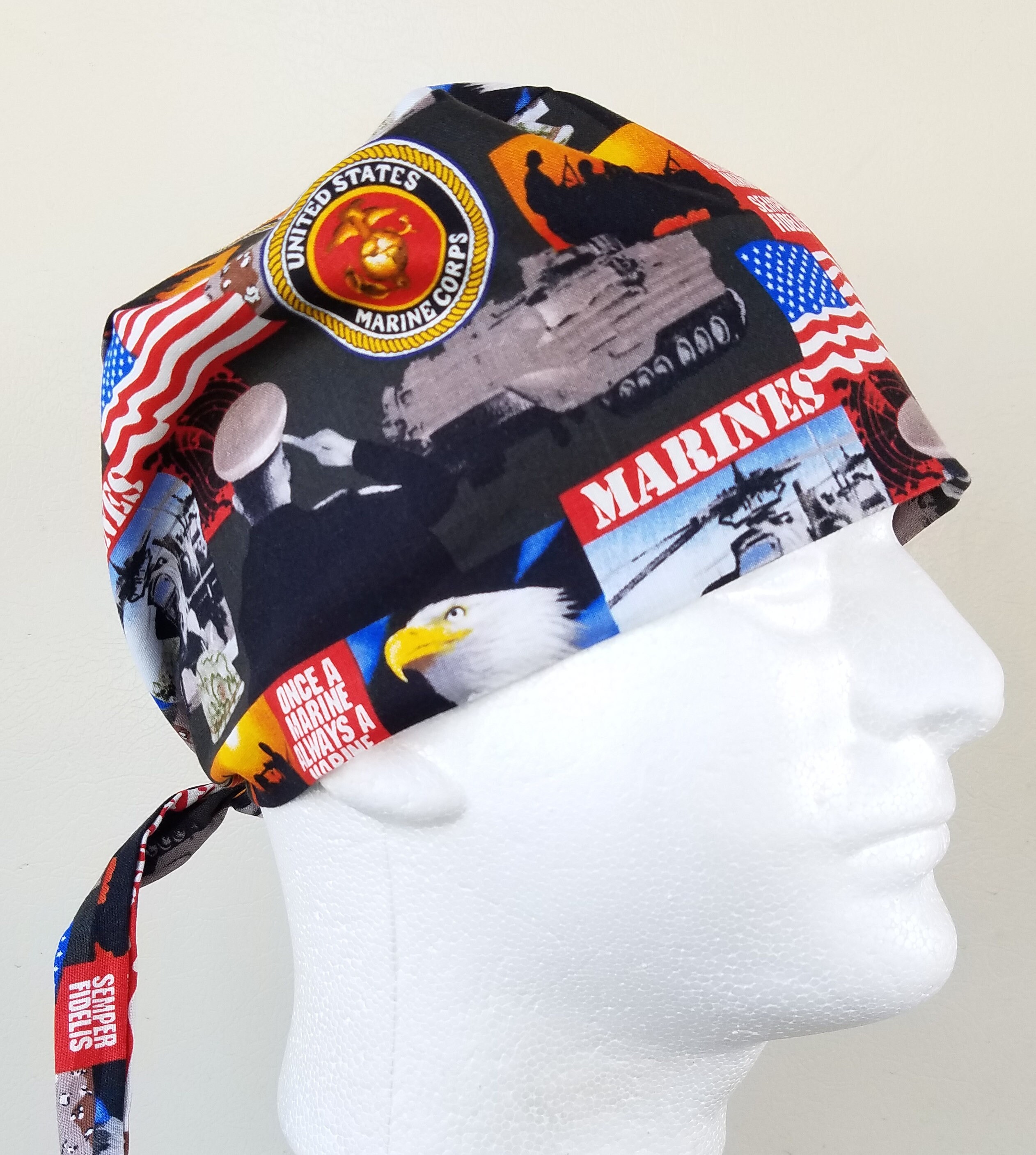 Mens surgical tie back scrub hat, scrub cap, scull cap, Scrub hat, men