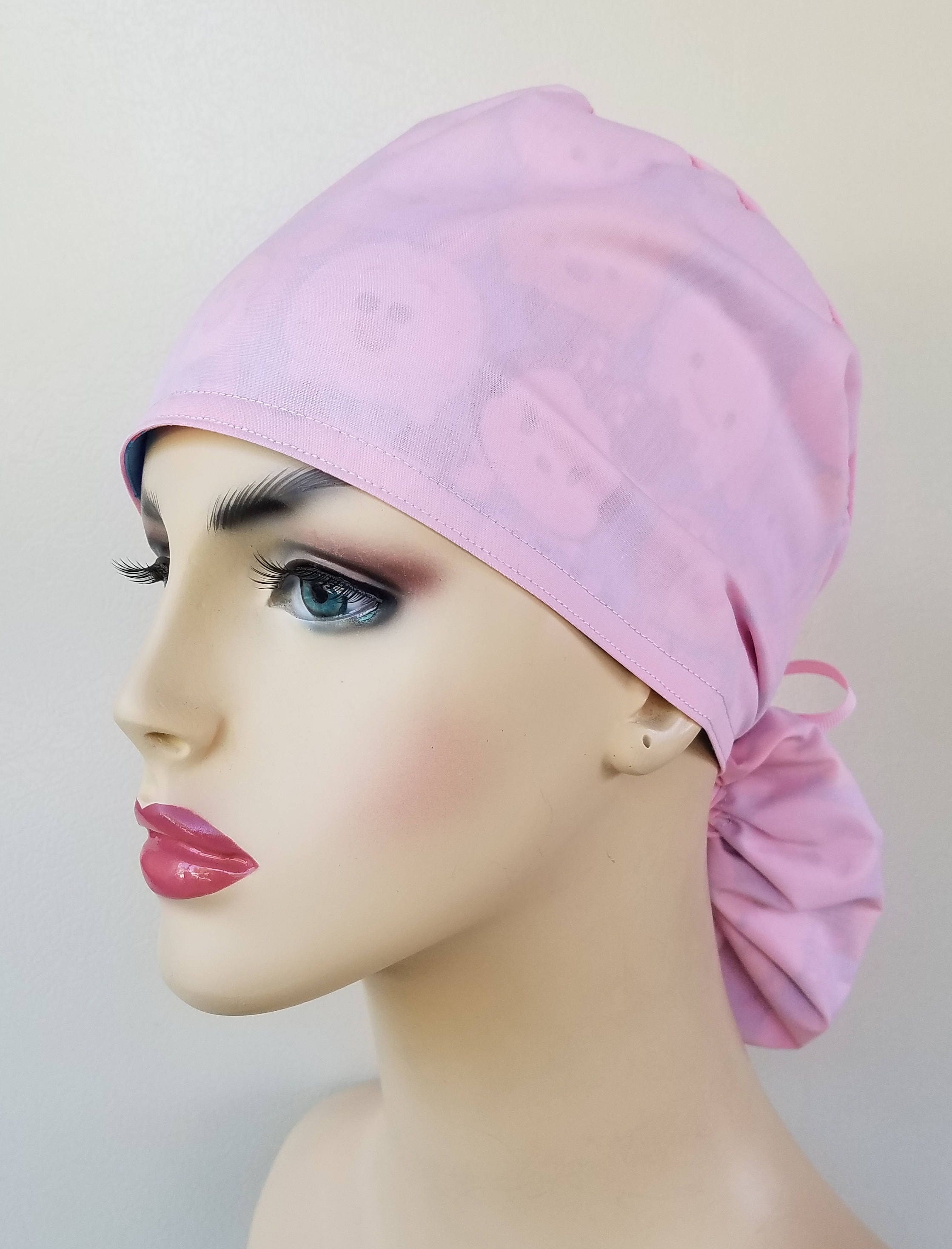 Ponytail scrub hat, ponytail surgical scrub hat, scrub cap, surgical