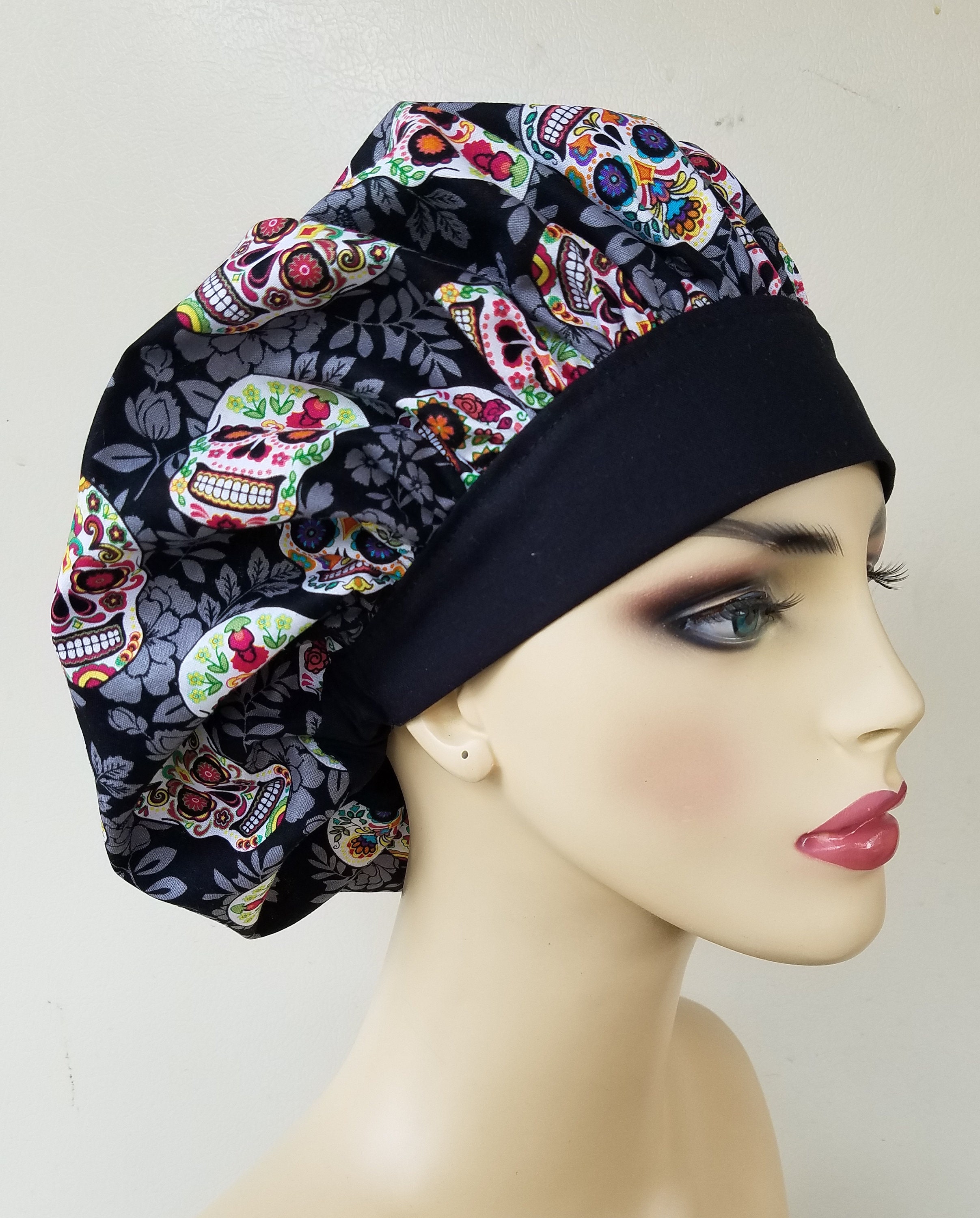Sugar skulls scrub hat, scrub cap for 