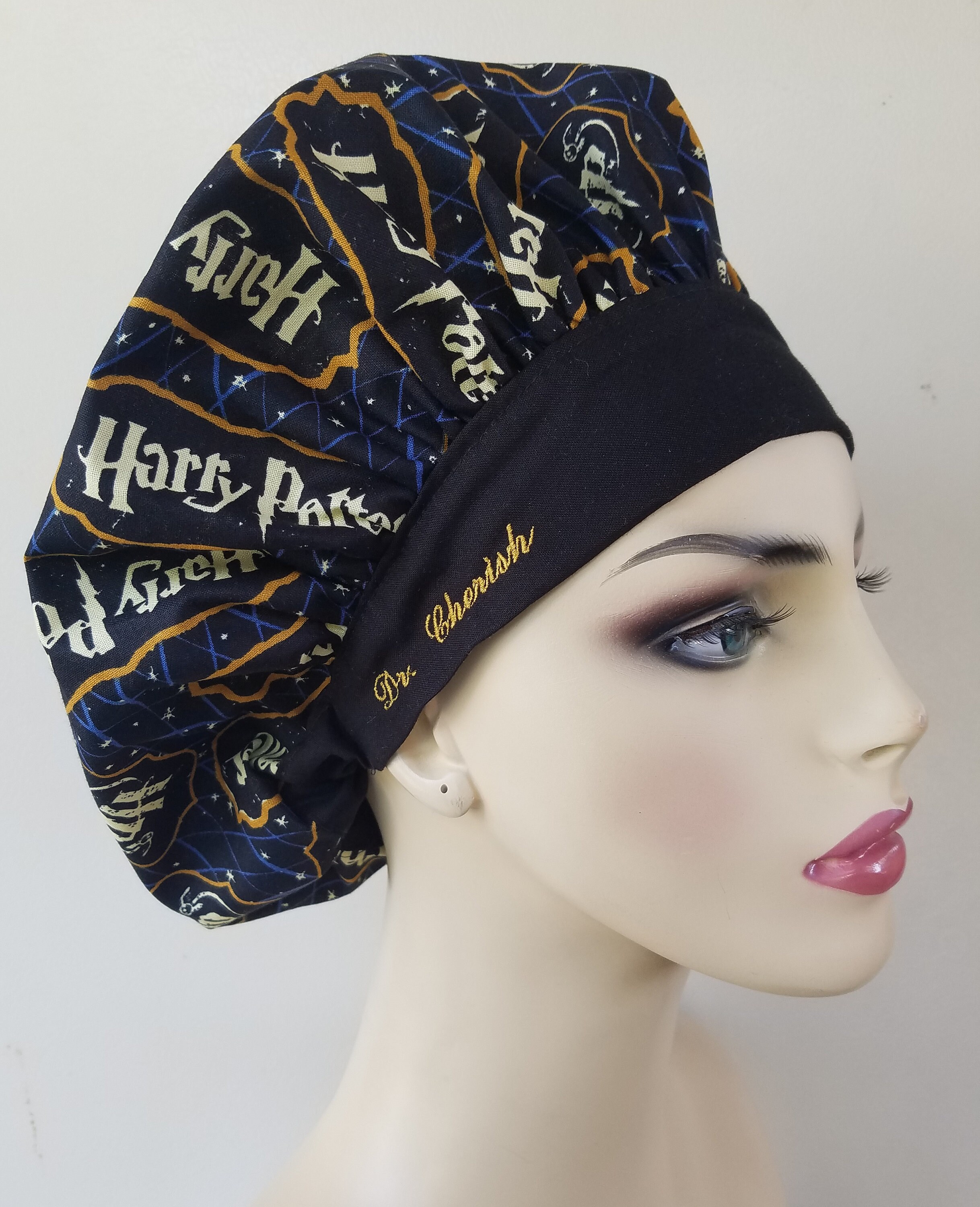 Scrub cap, Harry Potter bouffant surgical scrub hat, scrub hats for