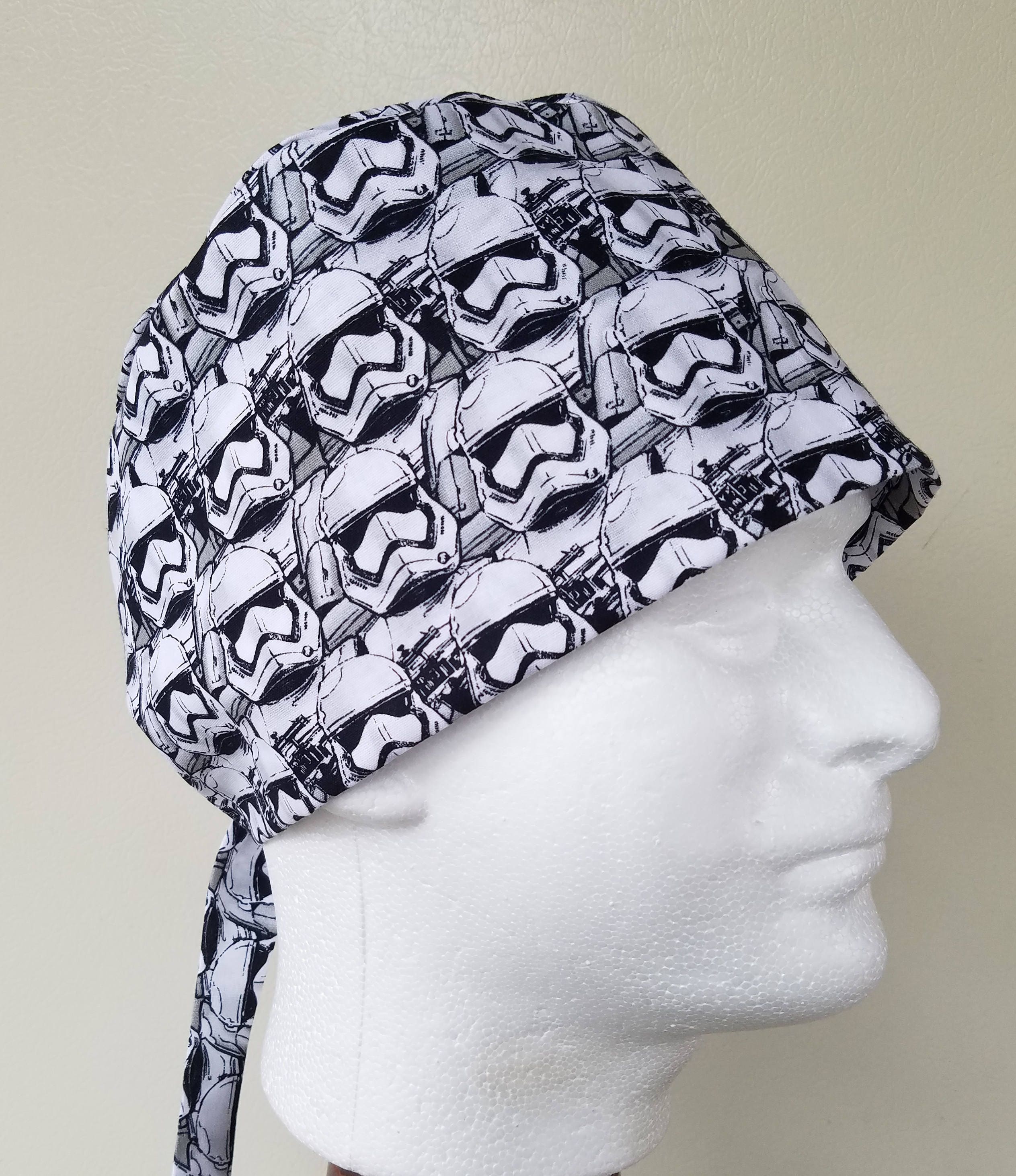 Mens surgical tie back scrub hat, scrub cap, scull cap, Dr. Scrub hat