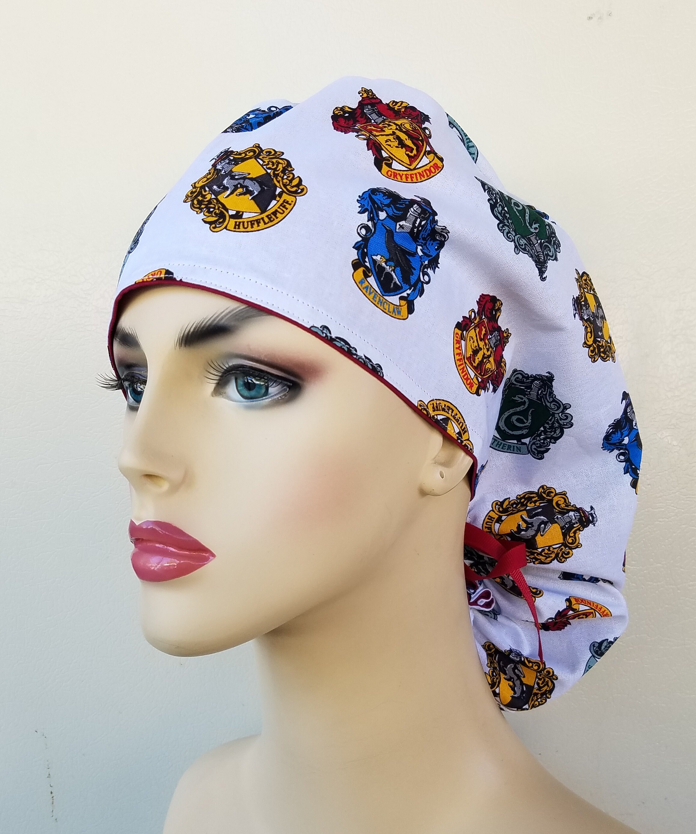 Harry Potter ponytail scrub hat, ponytail surgical scrub hat, scrub cap