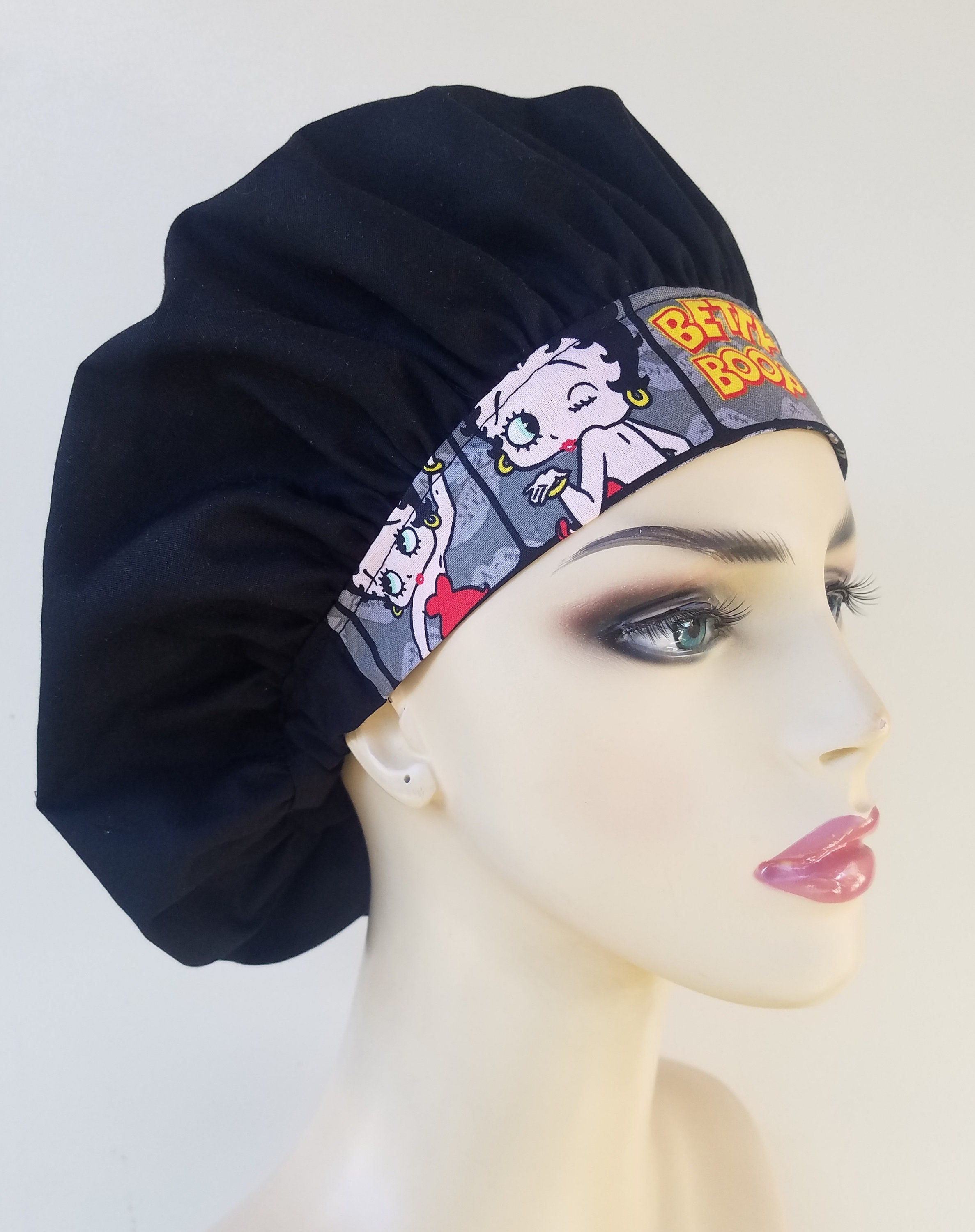 Betty Boop bouffant scrub cap, Bouffant surgical scrub hat, scrub cap