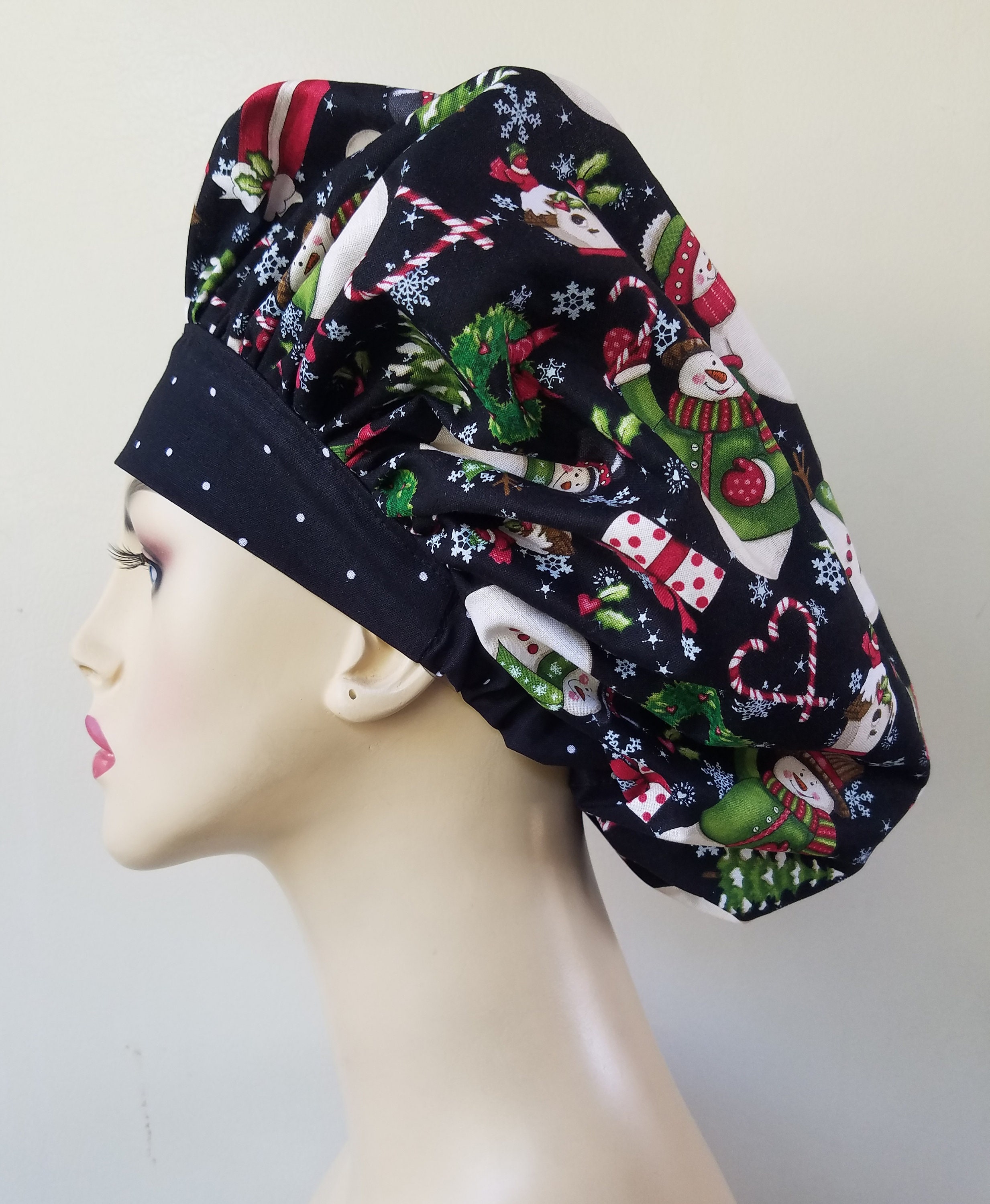 Christmas bouffant surgical scrub hat, scrub cap, scrub hat, surgical ...