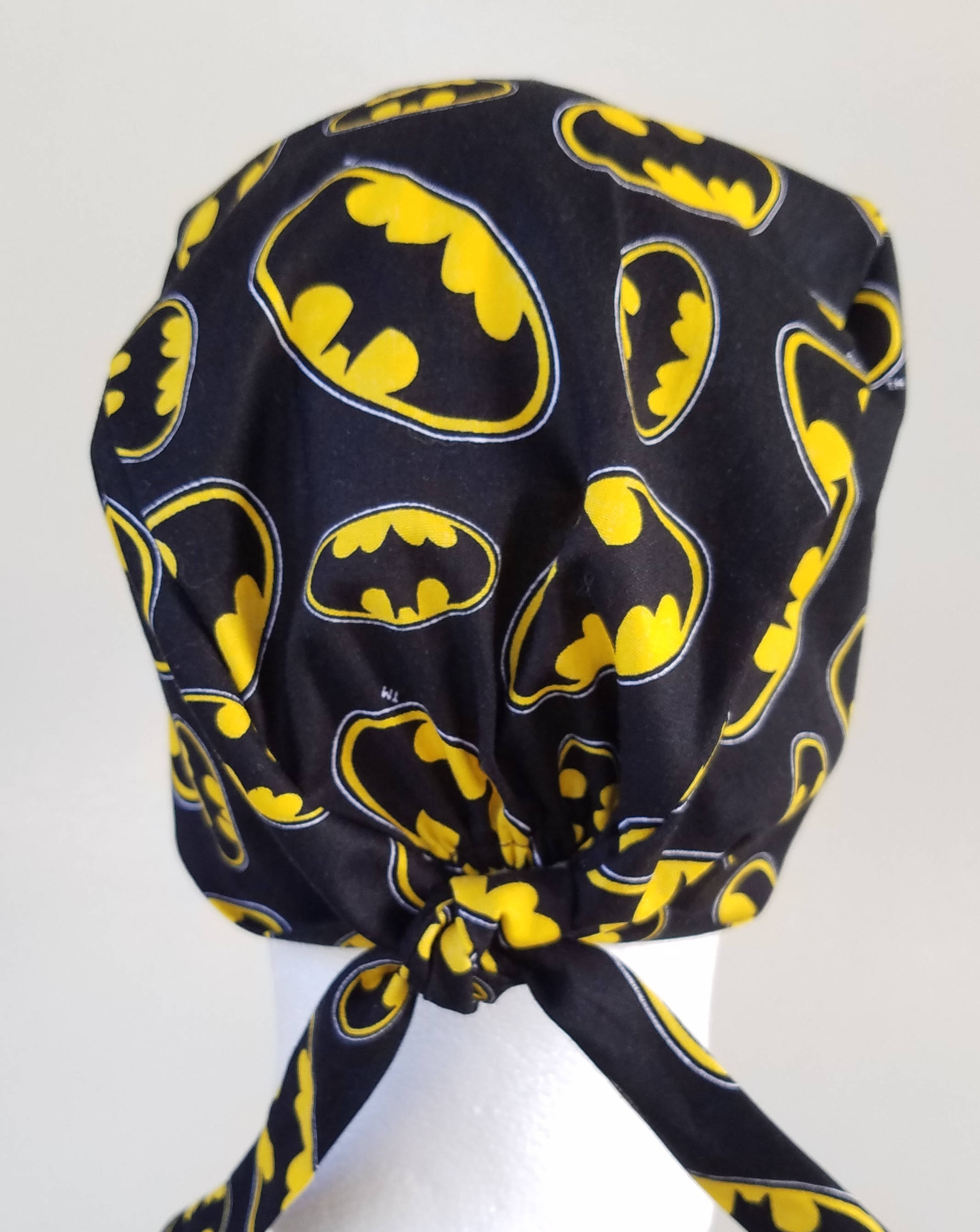 Batman scrub cap, Surgical cap, mens tie back scrub hat, scrub cap