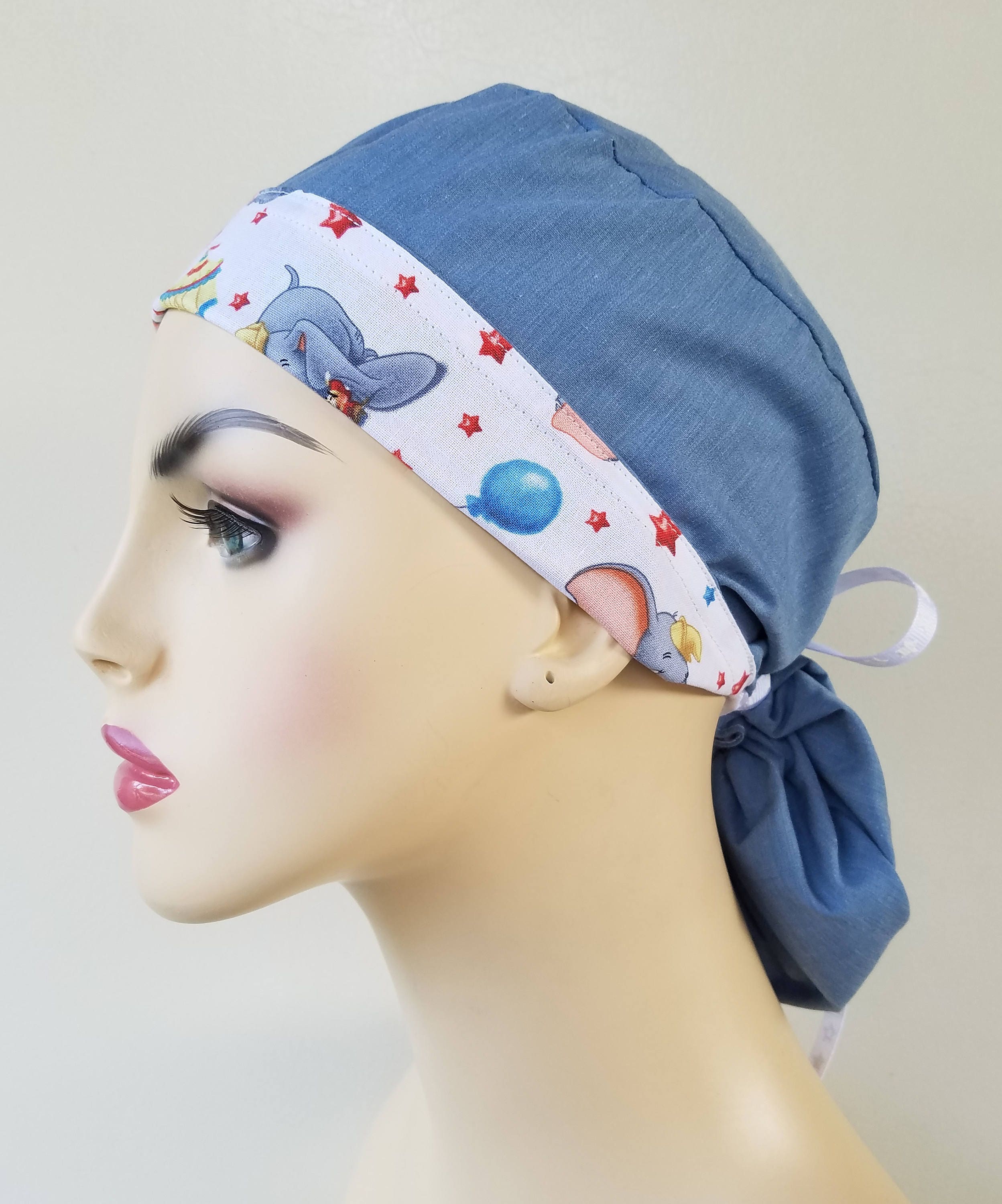 Ponytail scrub hat, ponytail surgical scrub hat, scrub cap, surgical