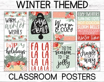 Christmas classroom posters, classroom decor, holiday posters, Christmas posters, winter posters, holiday decor, growth mindset posters