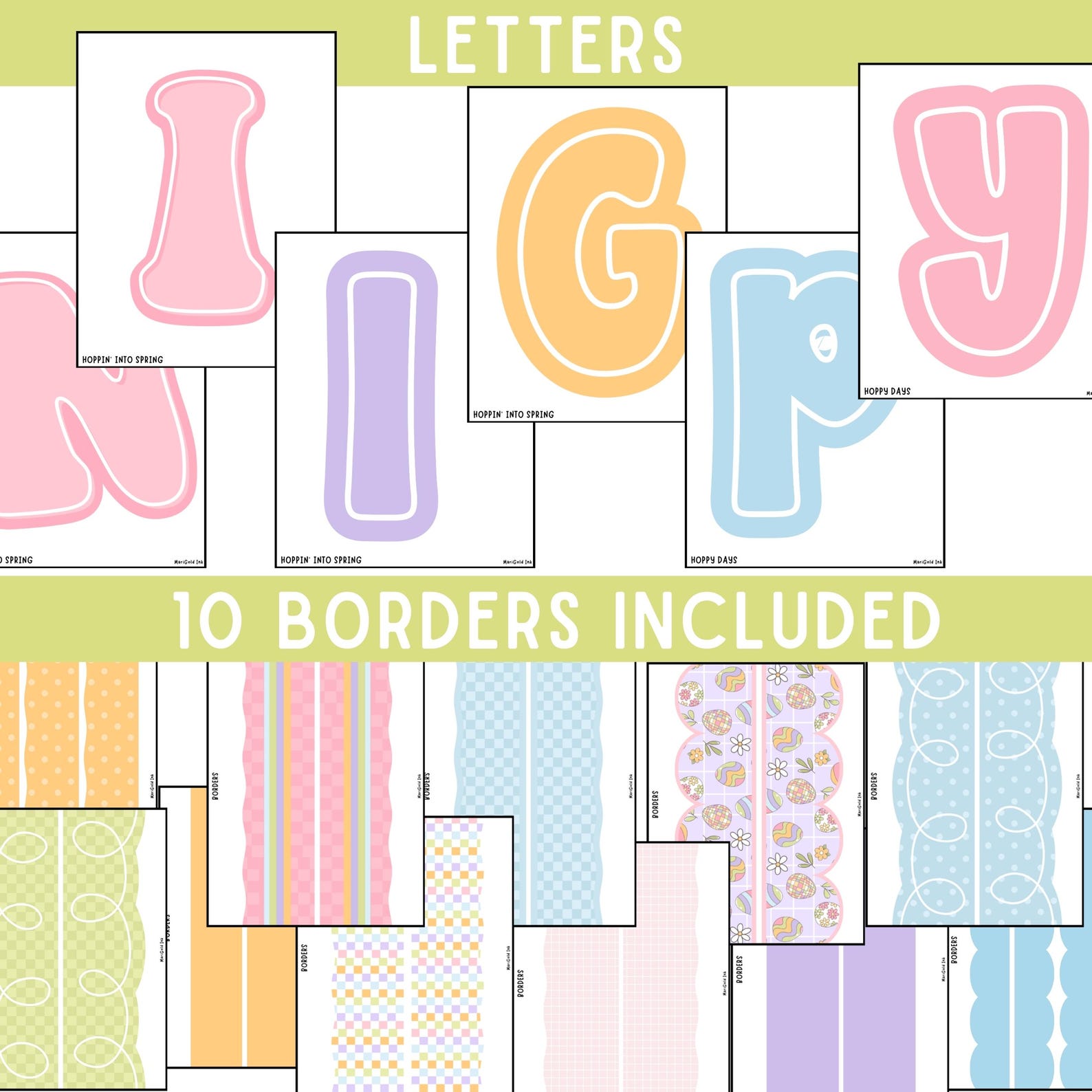 Groovy Spring Letters Groovy Spring Bulletin Board Kit, Retro Spring Classroom Decor, Bunny ...