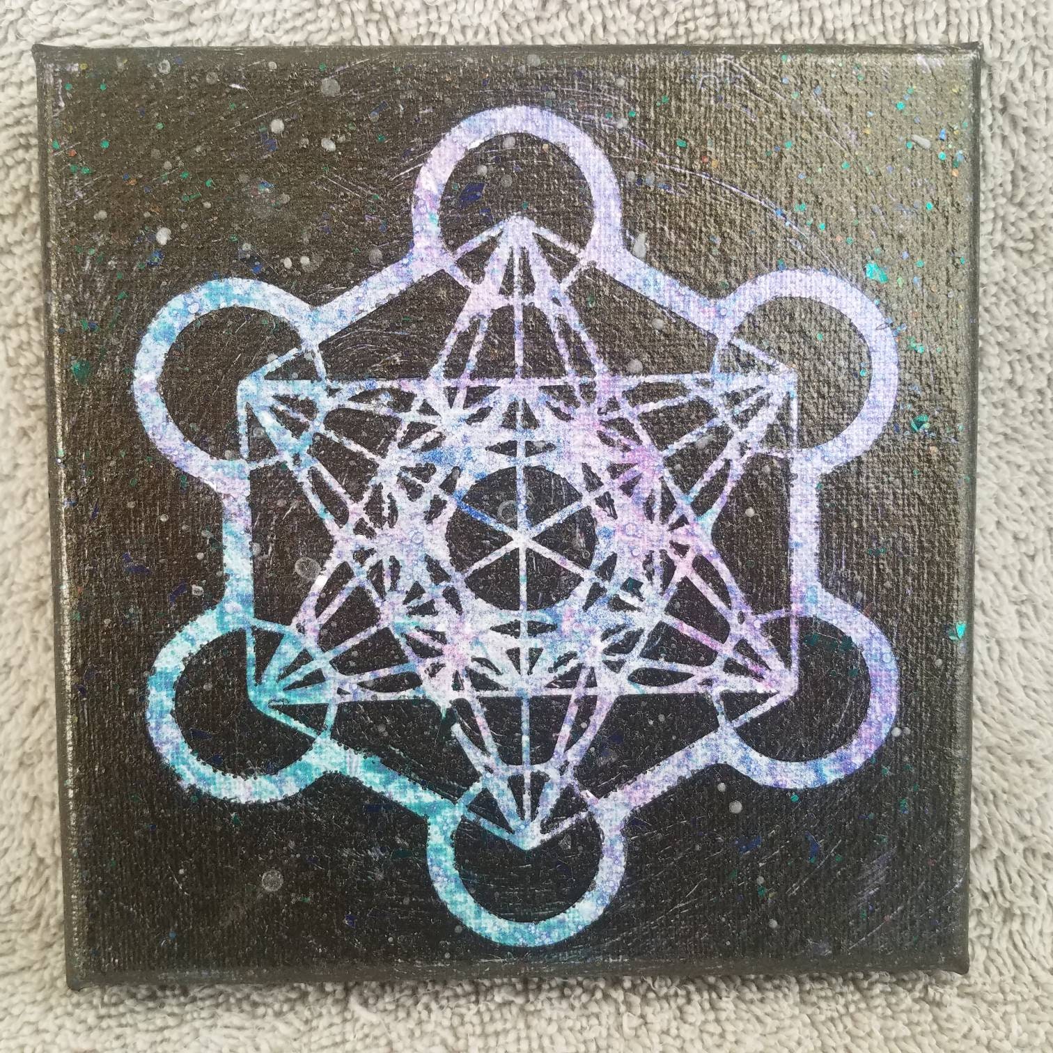 Original metatrons cube painting 6x6 Etsy
