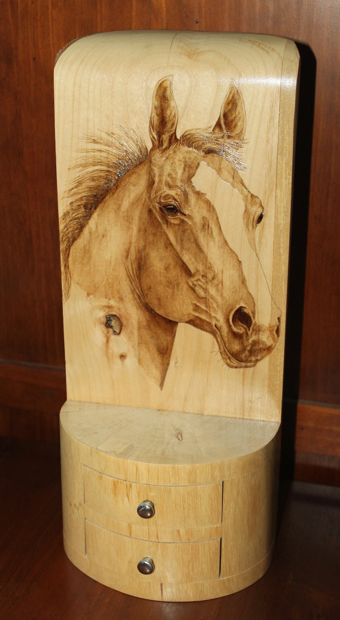 Horse Jewelry Box. 16.5 tall 7 wide. Pyrography Etsy