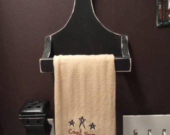 Primitive towel rack deals
