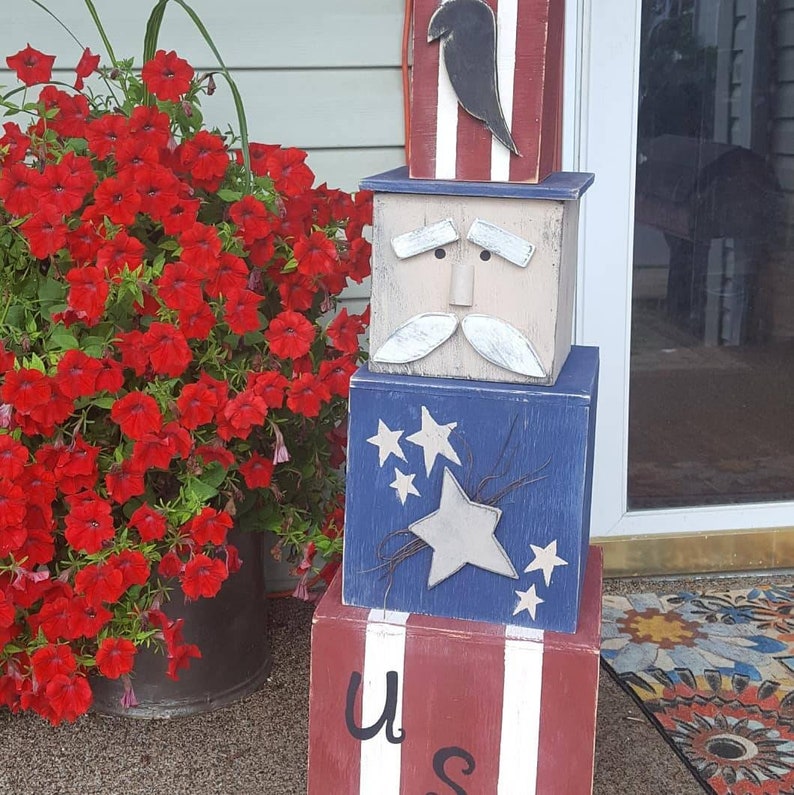 Handmade Uncle Sam stacked box set Etsy