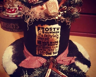 Primitive handmade frosty hats